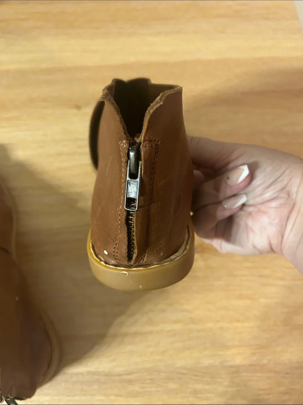 Born Tan Brown Leather Slide Sandals